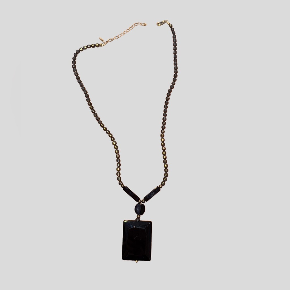 Elegant Black Beaded Necklace